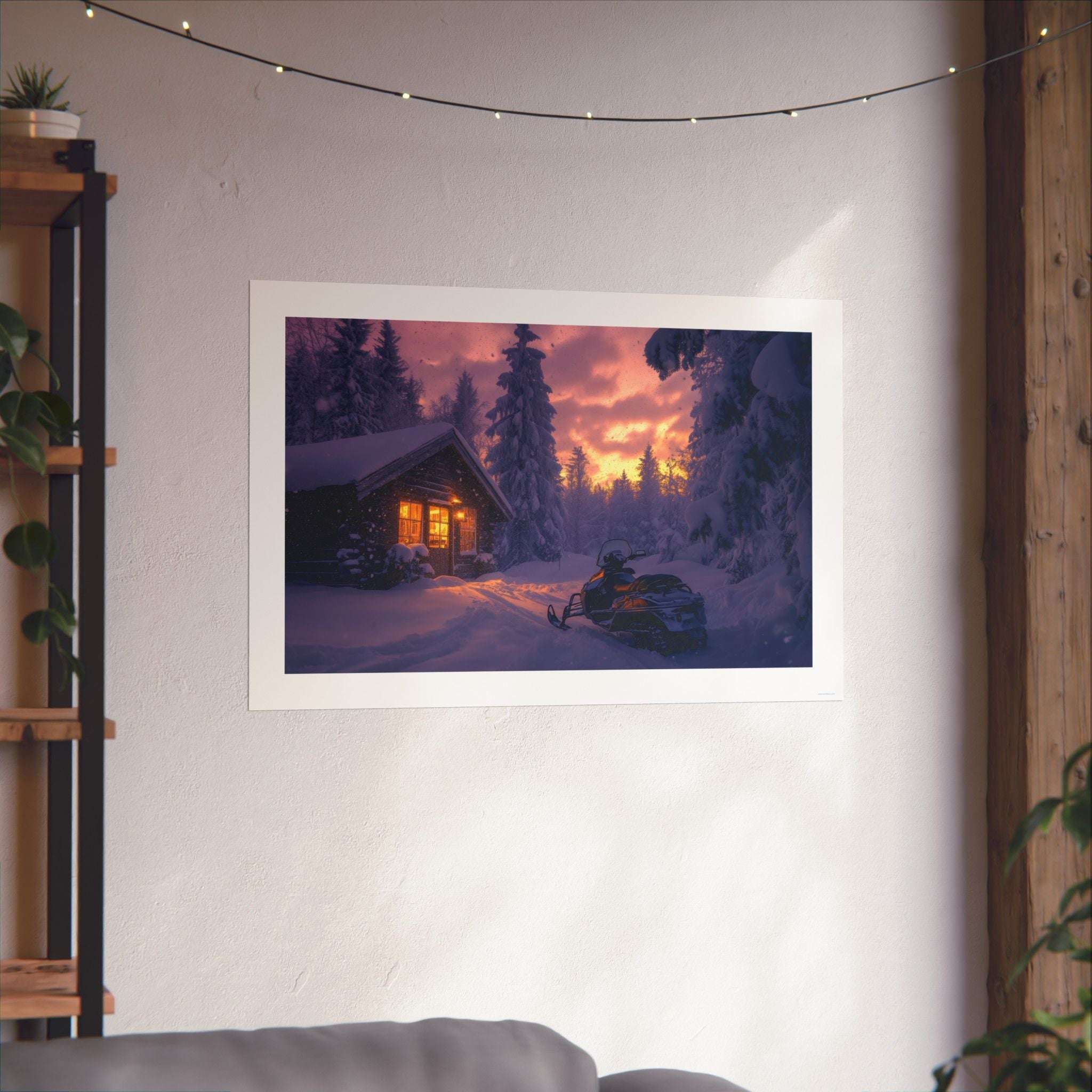 Winter Glow - Snowmobile - Gallery Print Poster - DC0194